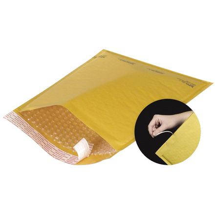 Kraft Self-Seal Bubble Mailers w Tear Strip-Freight Saver Packs 
